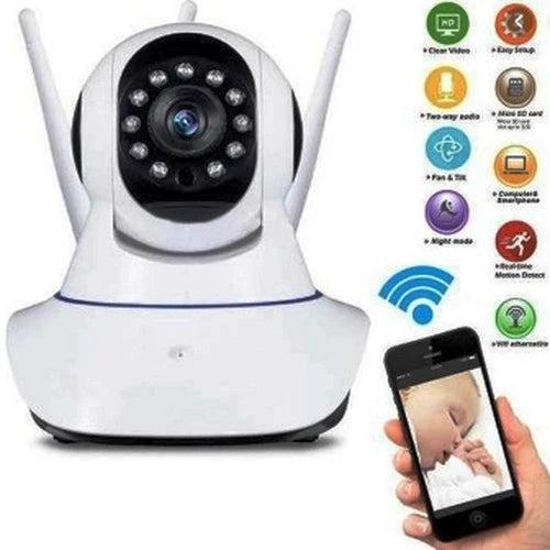 Camera Robo 3 Antenas Ip Wifi 360º Sistema Boa Imagem Yoosee