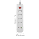 Extensão Elétrica Bivolt com USB e Type-C Cabo 1,8/2m com Interruptor