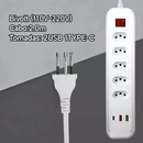 Extensão Elétrica Bivolt com USB e Type-C Cabo 1,8/2m com Interruptor