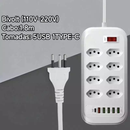 Extensão Elétrica Bivolt com USB e Type-C Cabo 1,8/2m com Interruptor